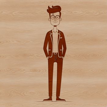 A simple vector illustration of a man in various poses and forms.