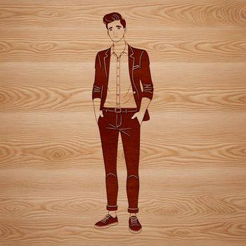 Male figure illustration in a digital format, suitable for vector editing and design.