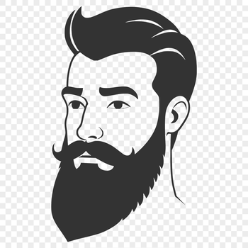 An SVG clip art design featuring a detailed drawing of a bearded man.