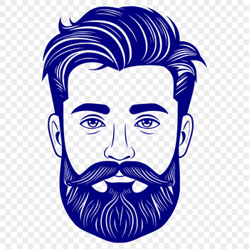 A man with a beard in a simple vector design.