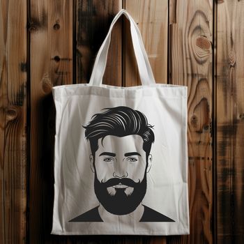 A digital illustration of a man with a beard.