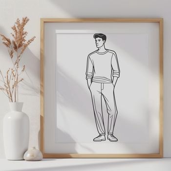 A male figure illustrated in a vector format, suitable for various design applications.