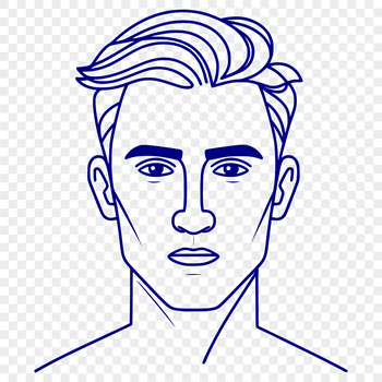A male figure in outline form created as vector art.