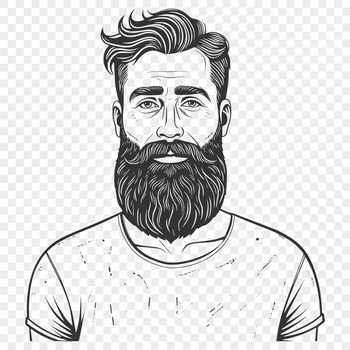 An adult male figure with a beard in a simple vector design.