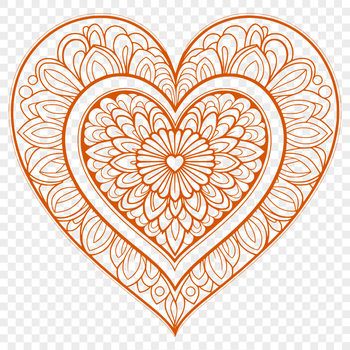 Illustrative mandala heart design featuring intricate patterns for vector art and cutting machine projects.