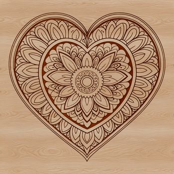 A colorful vector design of a mandala heart symbol, ideal for various applications.