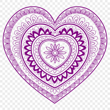 Illustrative mandala design featuring a heart shape with intricate patterns and lines.