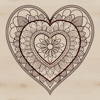 Vector illustration of a heart mandala pattern suitable for digital crafting and cutting machine designs.