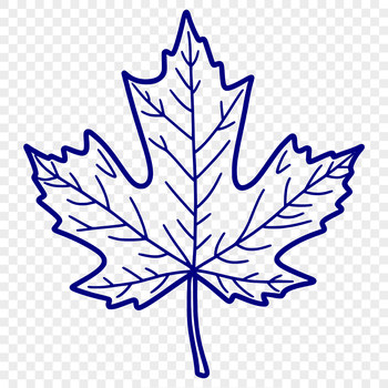 A detailed illustration of a maple leaf, created as a vector graphic for easy scaling and manipulation.