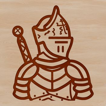 Medieval knight illustration in bold vector art style.