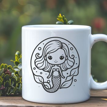 A mythical sea creature with human upper body and fish tail, designed as vector art.