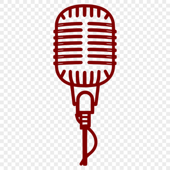 Illustrated microphone graphic in vector format for digital design and cutting machine applications