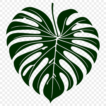 A digital illustration of a leaf with detailed veins and edges.