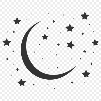 Illustrative vector representation of the Moon, suitable for various design applications.