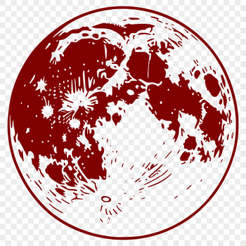 A stylized illustration of the full moon in a clean vector design.