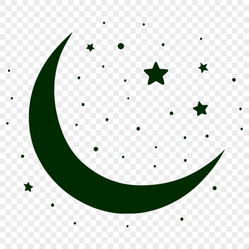 A stylized vector illustration of the Moon in space.