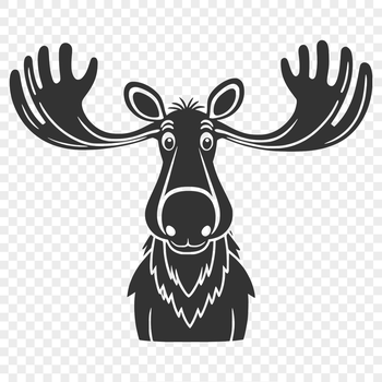 A digital illustration of a large mammal native to North America, known as a moose.