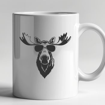 A stylized illustration of a moose wearing sunglasses, suitable for digital design and crafting projects.