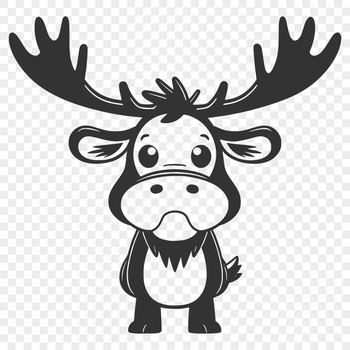 A high-quality vector illustration of a moose in its natural habitat.