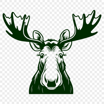 A high-resolution vector design of a majestic moose in its natural habitat.
