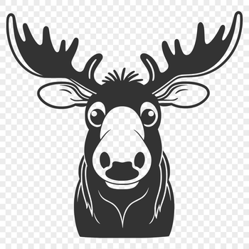 A vector graphic representation of a moose in high detail, suitable for digital design and crafting.