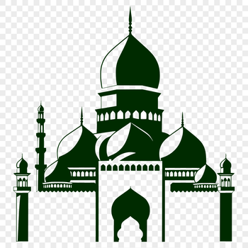 A stylized illustration of a traditional mosque, suitable for vector art projects.