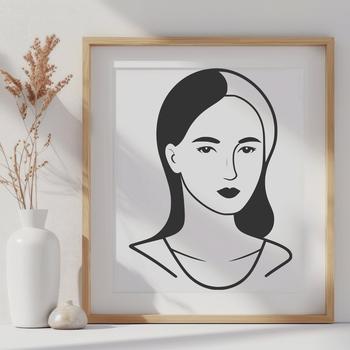 An SVG graphic of a female figure designed for cutting machines like Cricut or laser cutters.