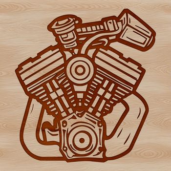 A detailed illustration of a motorbike, suitable for vector graphics design.