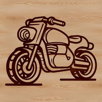 An isolated digital design of a motorbike with clean lines and detailed graphics.