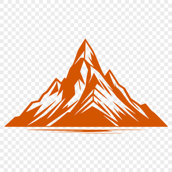 A 2D representation of a mountain landscape, suitable for vector graphics and cutting machines.