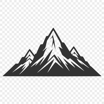 A detailed digital illustration of a mountain landscape for graphic design and crafting projects.