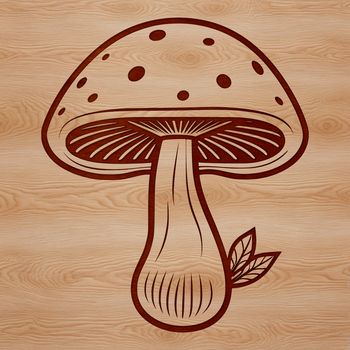 A stylized graphic of a mushroom suitable for digital designs and crafts.