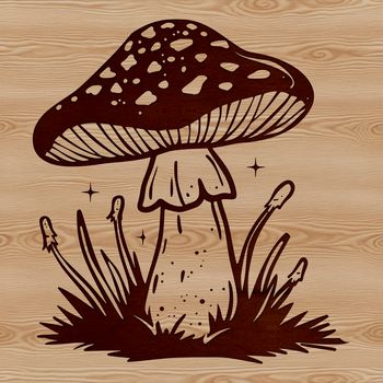 A detailed illustration of a mushroom in various formats including SVG.