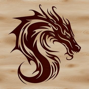 An SVG vector art representation of a classic dragon icon suitable for digital projects.