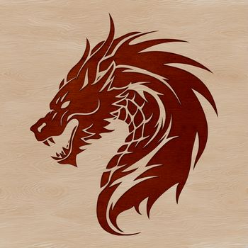 A mythical creature's head in vector format, suitable for digital cutting machines and design software.
