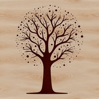 A digital illustration of a tree with detailed branches and leaves, created using vector graphics.