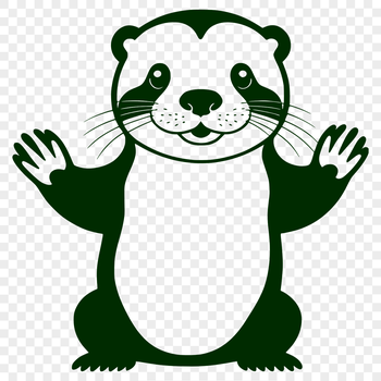 A sleek otter in a natural habitat, depicted as a detailed vector illustration suitable for various uses.
