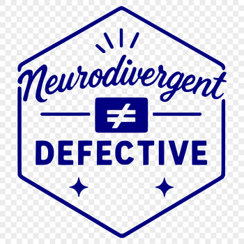 Neurodivergent advocacy quote with simple silhouette design.
