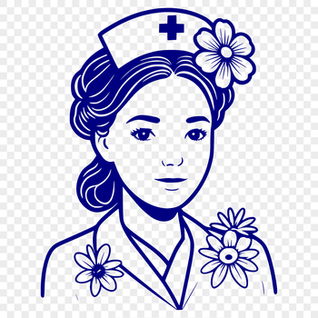 Female professional in nurse uniform, illustrated vector art.