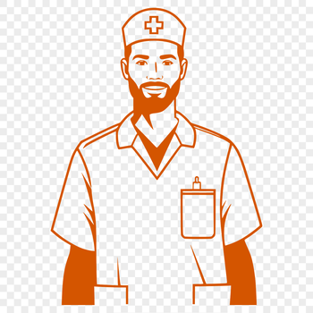 A vector graphic design of a man in nursing attire, suitable for various applications.