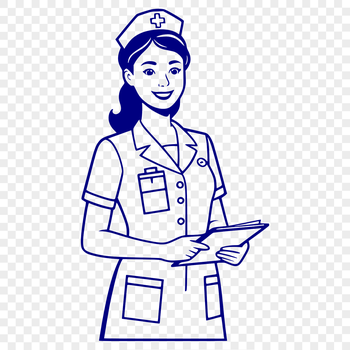 Female nurse in a medical uniform, suitable for vector design projects.