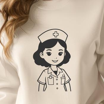 Simple illustration of a female healthcare professional.