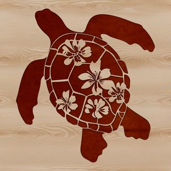 A realistic sea turtle illustration in vector format, suitable for cutting machines and digital designs.