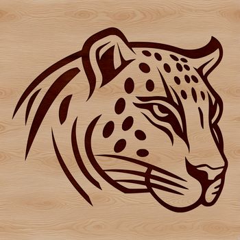 Large wild cat with distinctive markings on its coat.