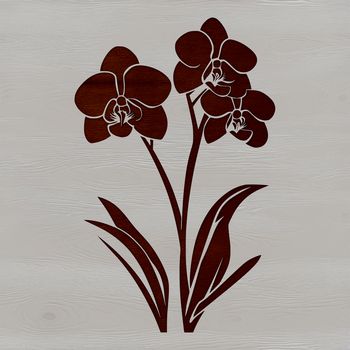 A high-quality digital illustration of a delicate orchid plant with intricate details.