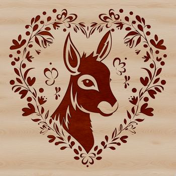 SVG illustration of an ornate floral patterned donkey's head.