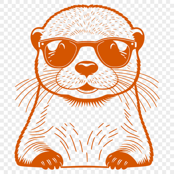 A digital illustration of a river otter in a natural habitat.