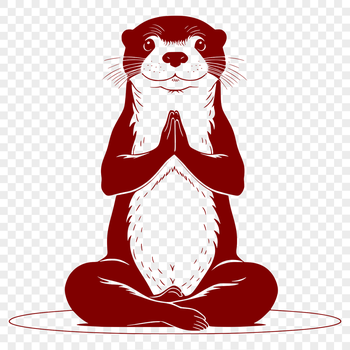 Close-up illustration of a river otter in vector format.