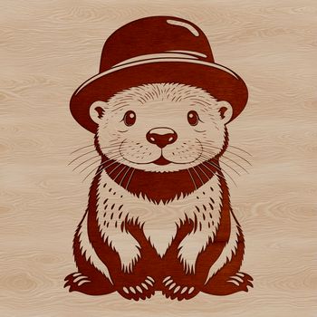 A digital illustration of a wild animal otter, suitable for vector art designs.