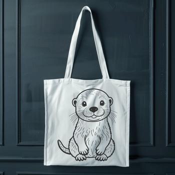 An outline of a swimming otter, designed as a cuttable shape for various crafting projects.